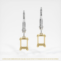 14K Yellow & White Drops Earring Setting Image