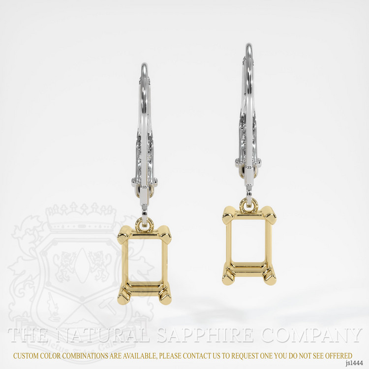 14K Yellow & White Drops Earring Setting