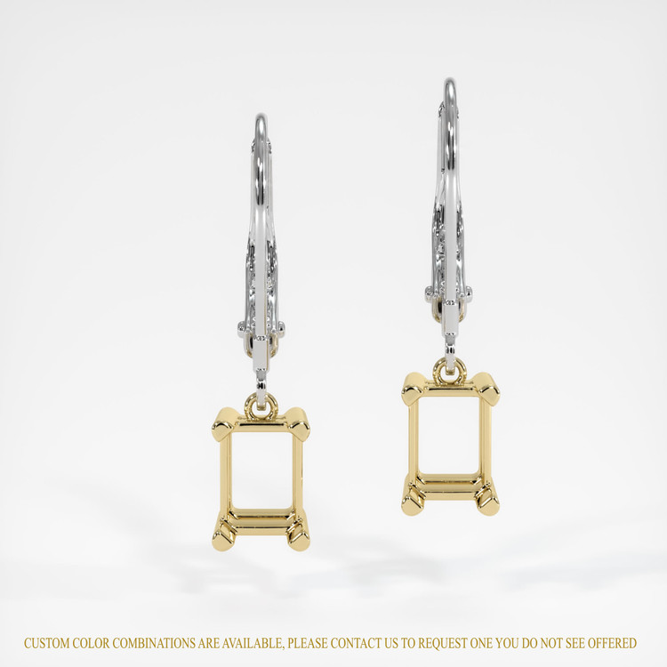 14K Yellow & White Drops Earring Setting