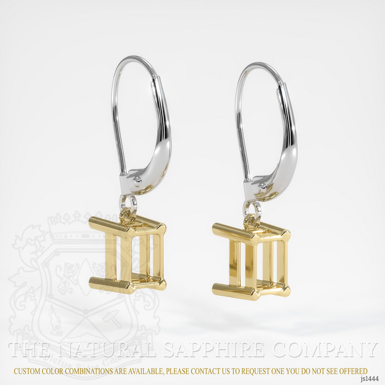 14K Yellow & White Drops Earring Setting