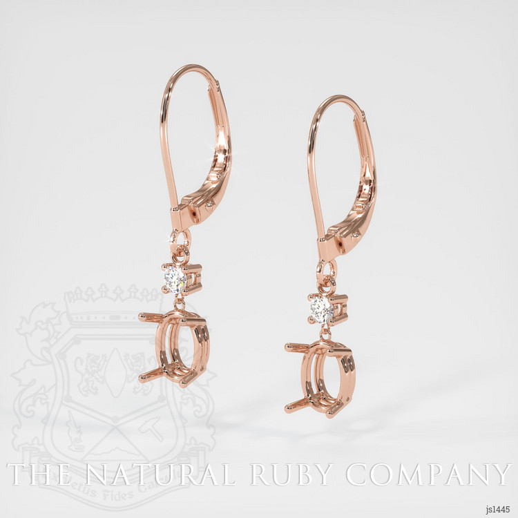 14K Rose Gold Accent Stones Earring Setting