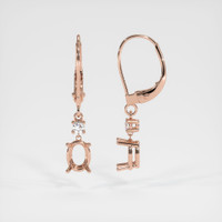 14K Rose Gold Accent Stones Earring Setting Image