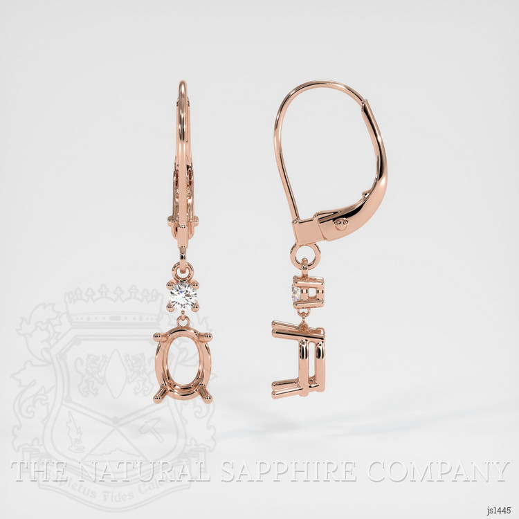 14K Rose Gold Accent Stones Earring Setting