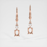 14K Rose Gold Accent Stones Earring Setting Image
