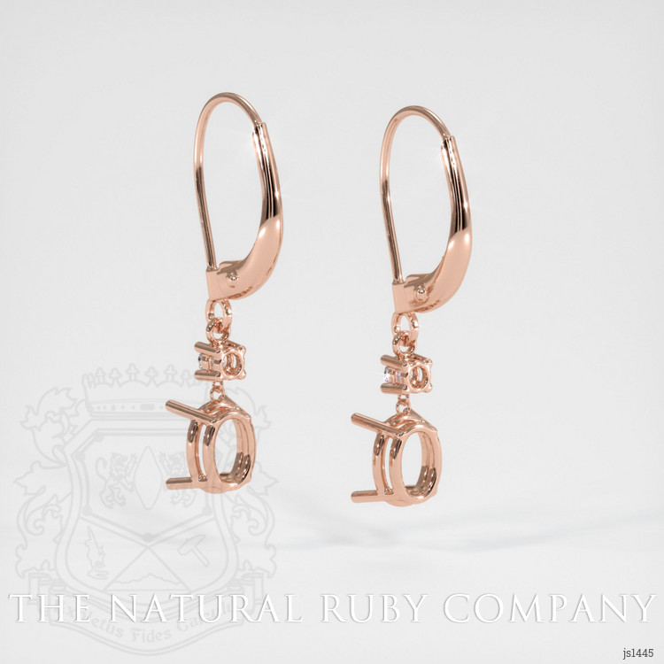14K Rose Gold Accent Stones Earring Setting