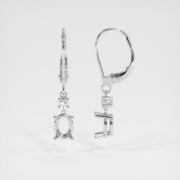 14K White Gold Accent Stones Earring Setting Image
