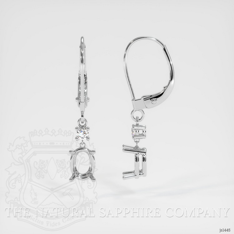 14K White Gold Accent Stones Earring Setting