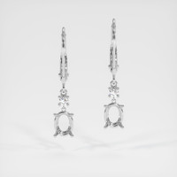 14K White Gold Accent Stones Earring Setting Image