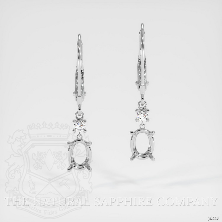 14K White Gold Accent Stones Earring Setting