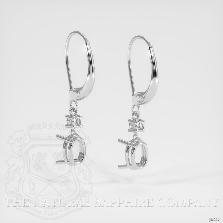 14K White Gold Accent Stones Earring Setting