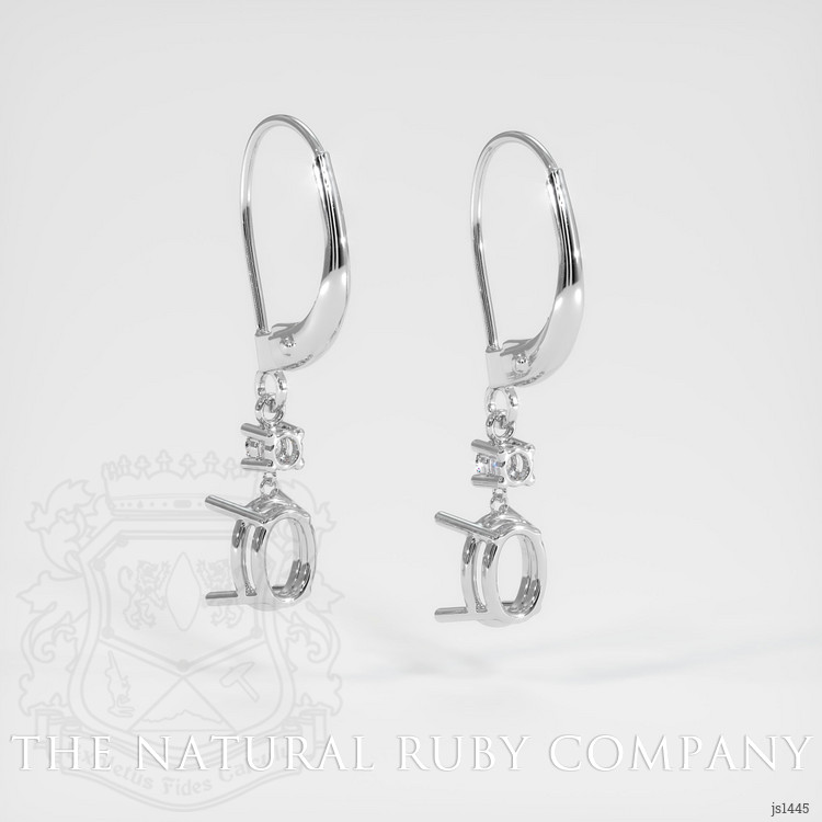 14K White Gold Accent Stones Earring Setting