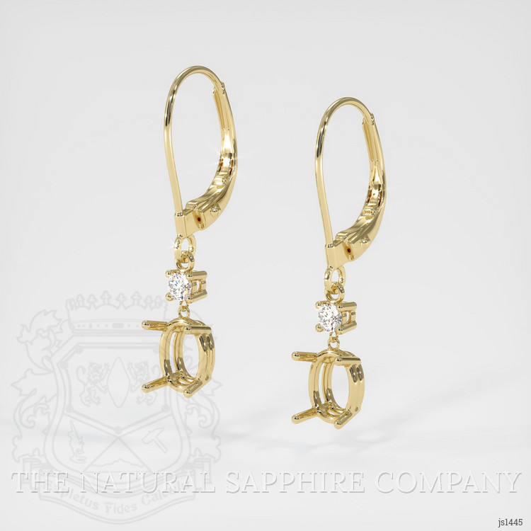 14K Yellow Gold Accent Stones Earring Setting