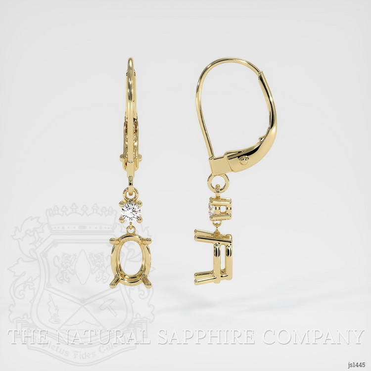 14K Yellow Gold Accent Stones Earring Setting