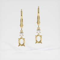 14K Yellow Gold Accent Stones Earring Setting Image
