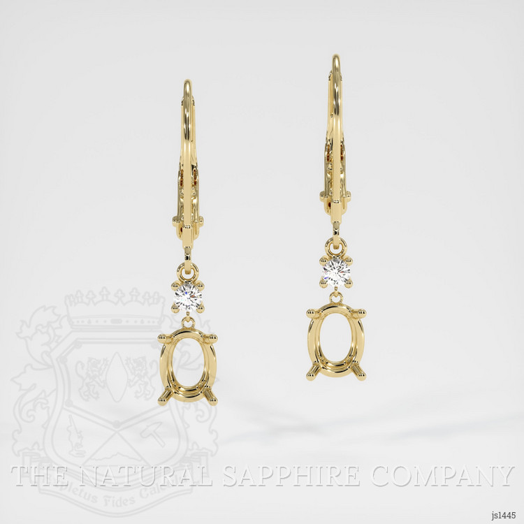 14K Yellow Gold Accent Stones Earring Setting