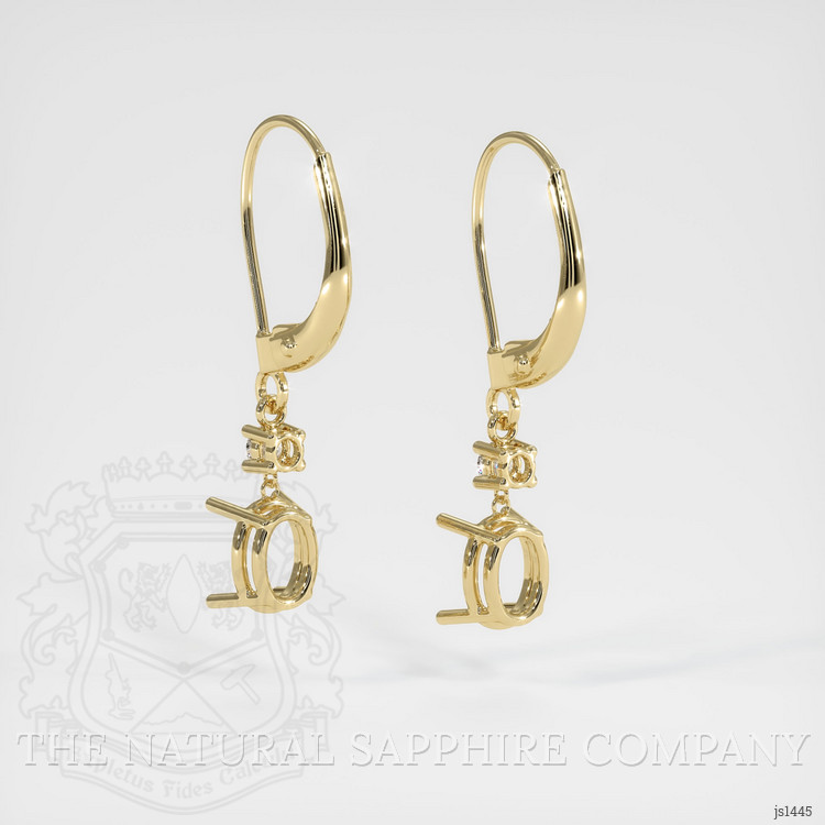 14K Yellow Gold Accent Stones Earring Setting