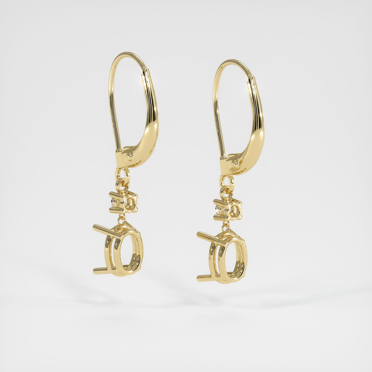 14K Yellow Gold Accent Stones Earring Setting