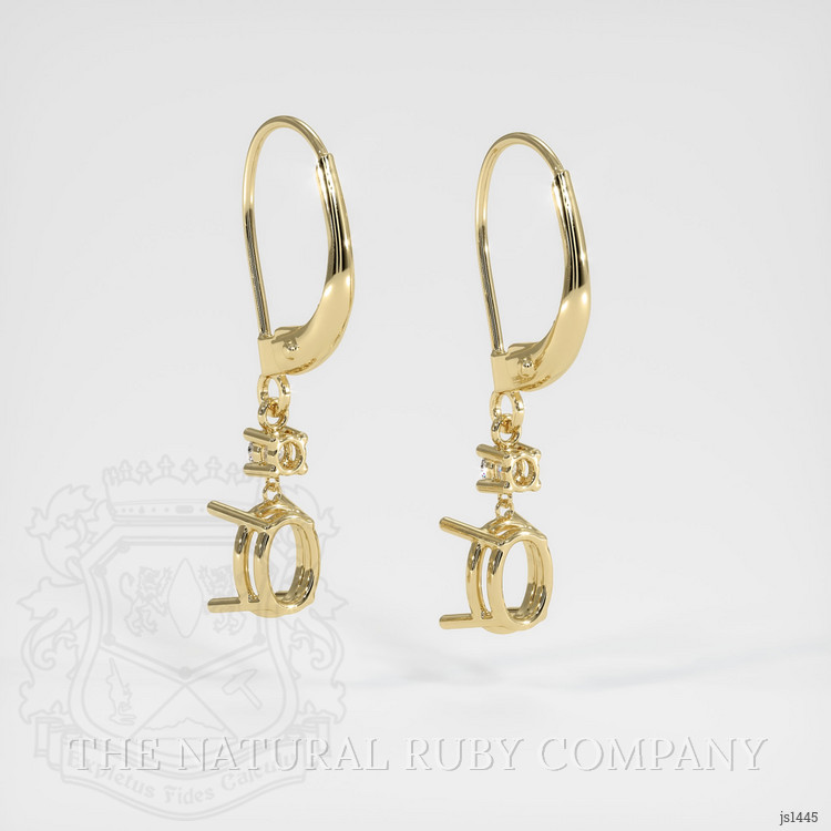 14K Yellow Gold Accent Stones Earring Setting