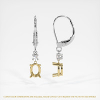 14K Yellow & White Accent Stones Earring Setting Image