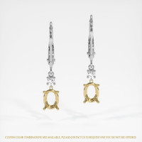 14K Yellow & White Accent Stones Earring Setting Image