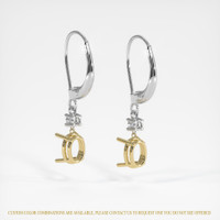 14K Yellow & White Accent Stones Earring Setting Image