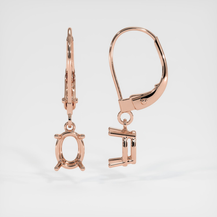 14K Rose Gold Drops Earring Setting