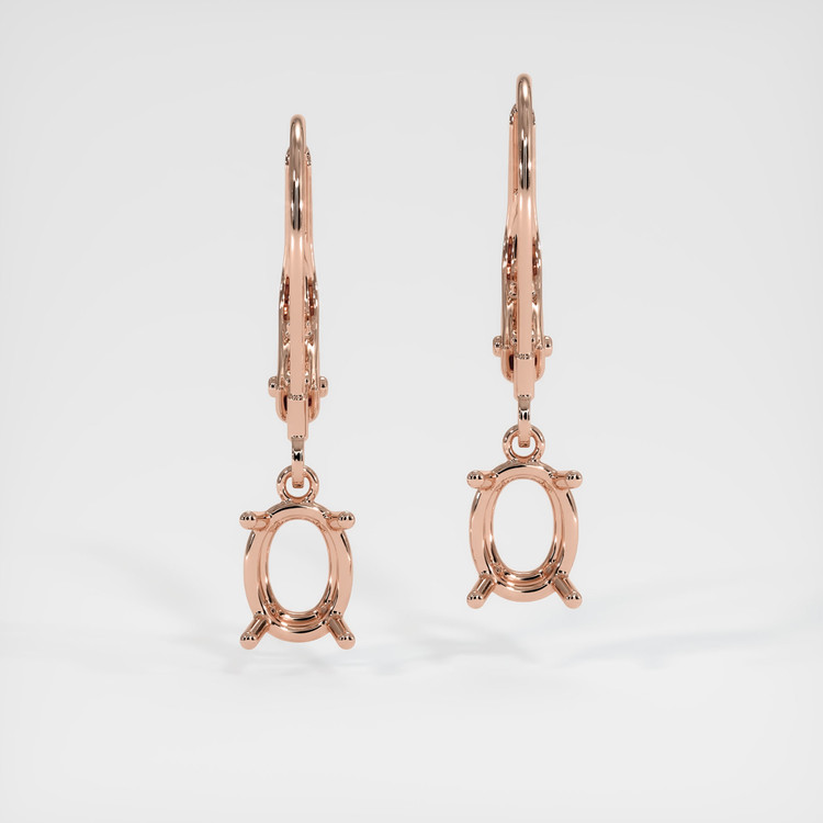 14K Rose Gold Drops Earring Setting