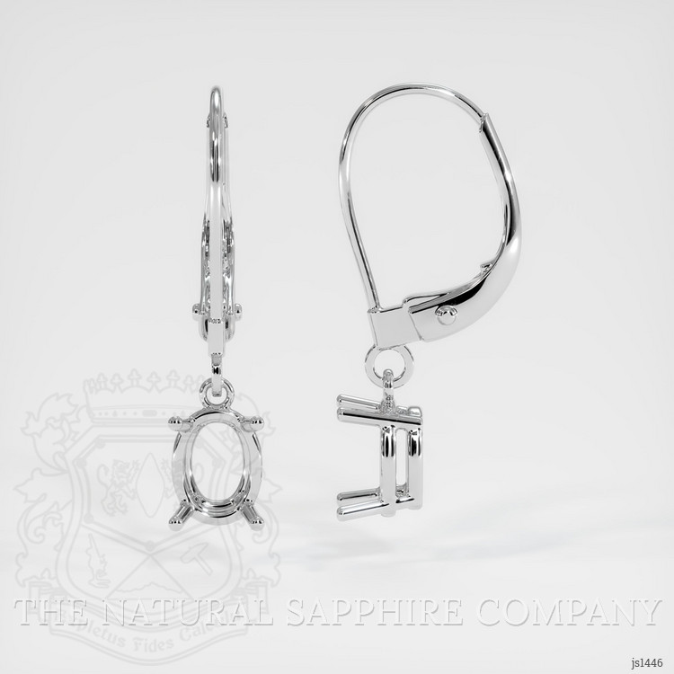 14K White Gold Drops Earring Setting