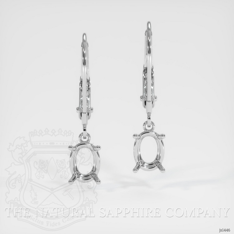 14K White Gold Drops Earring Setting