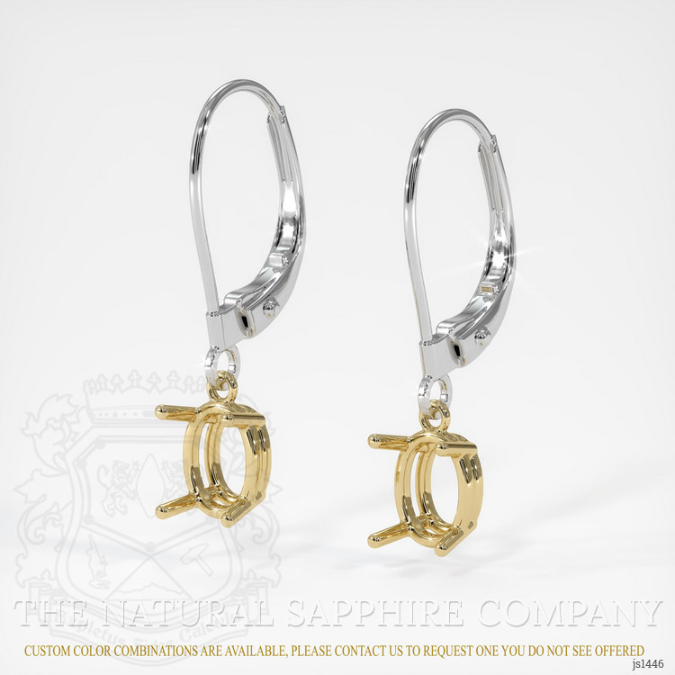 14K Yellow & White Drops Earring Setting