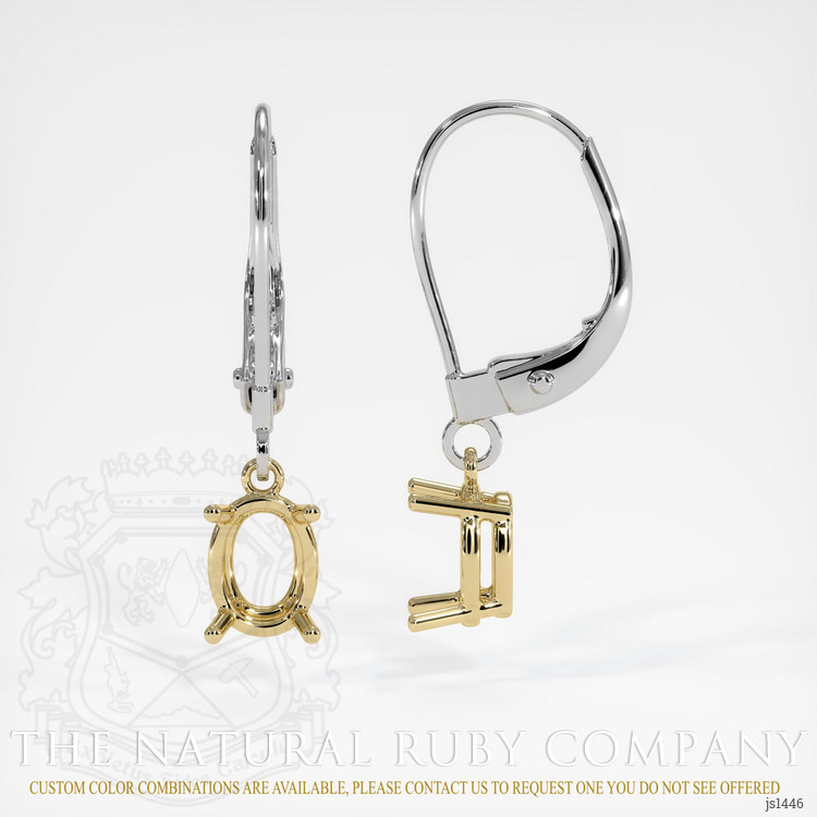 14K Yellow & White Drops Earring Setting