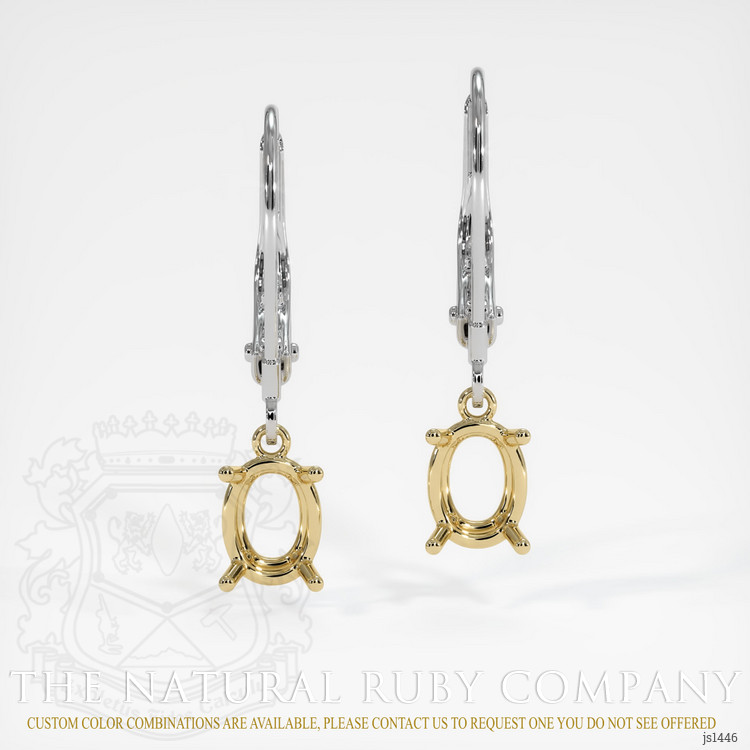 14K Yellow & White Drops Earring Setting