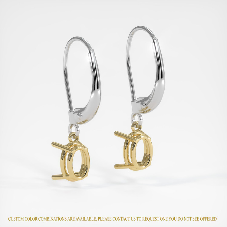 14K Yellow & White Drops Earring Setting