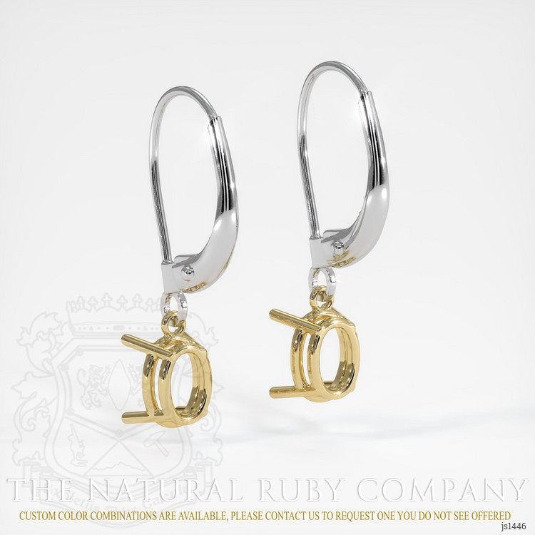 14K Yellow & White Drops Earring Setting