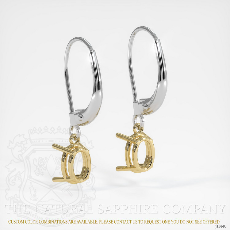 14K Yellow & White Drops Earring Setting