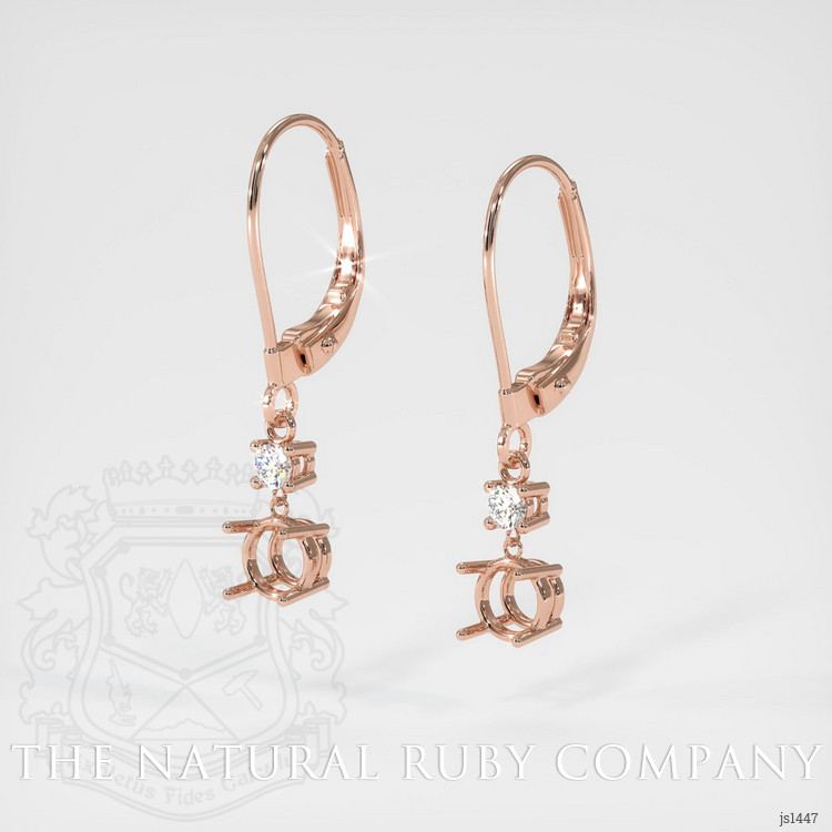 14K Rose Gold Accent Stones Earring Setting