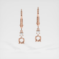14K Rose Gold Accent Stones Earring Setting Image