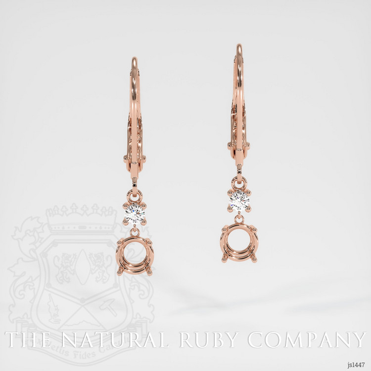 14K Rose Gold Accent Stones Earring Setting