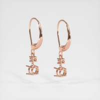 14K Rose Gold Accent Stones Earring Setting Image