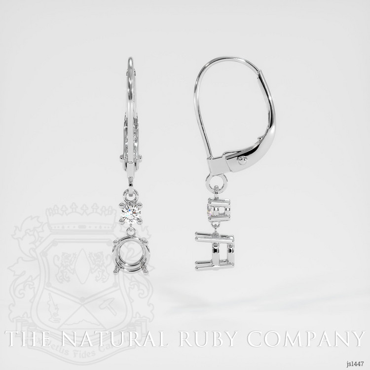 14K White Gold Accent Stones Earring Setting