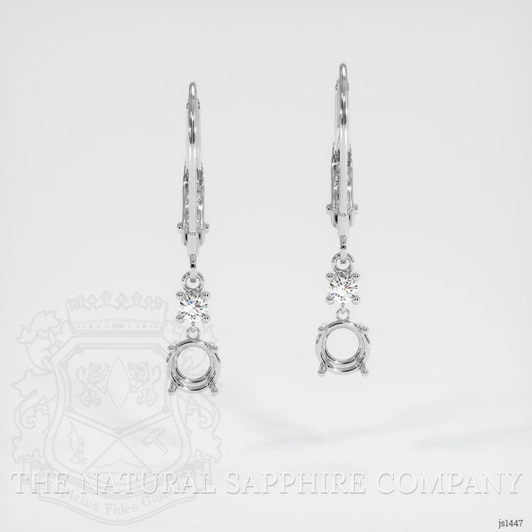 14K White Gold Accent Stones Earring Setting