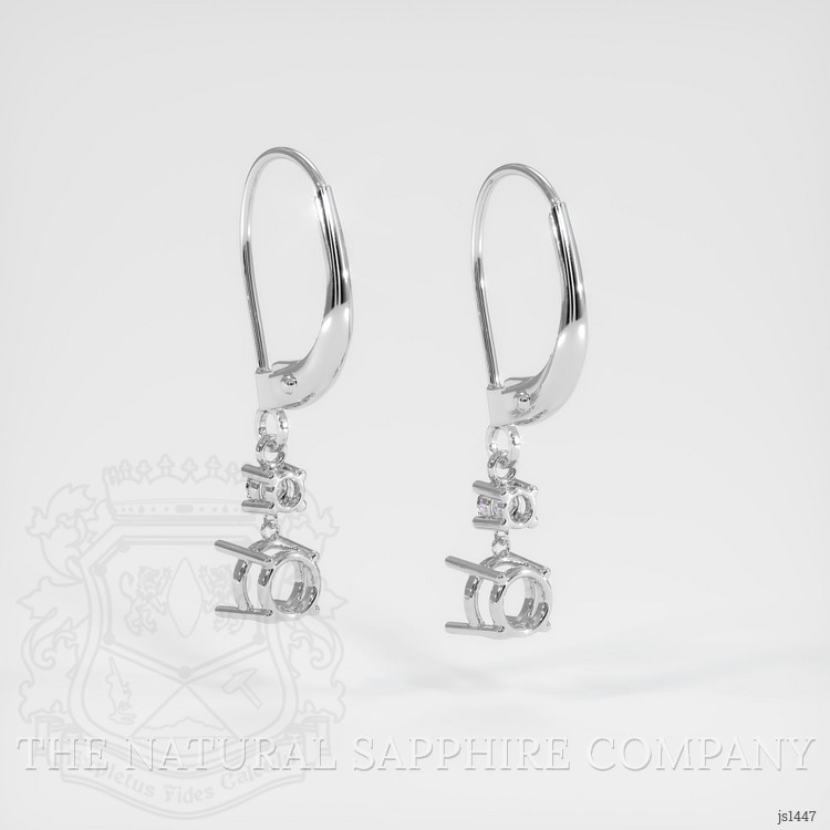 14K White Gold Accent Stones Earring Setting