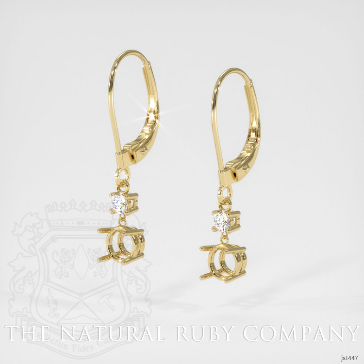 14K Yellow Gold Accent Stones Earring Setting