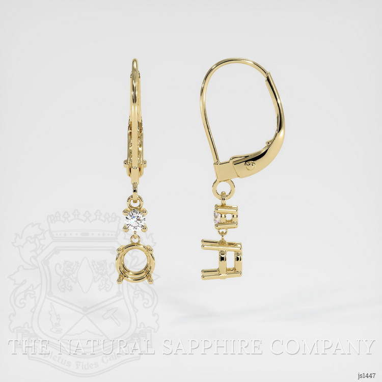 14K Yellow Gold Accent Stones Earring Setting