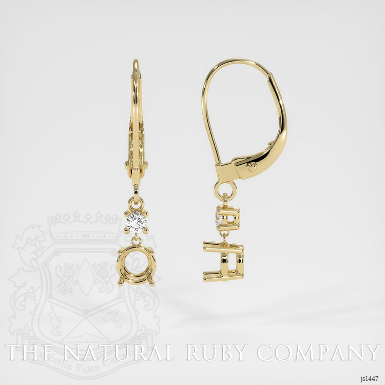 14K Yellow Gold Accent Stones Earring Setting