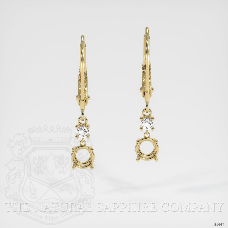 14K Yellow Gold Accent Stones Earring Setting