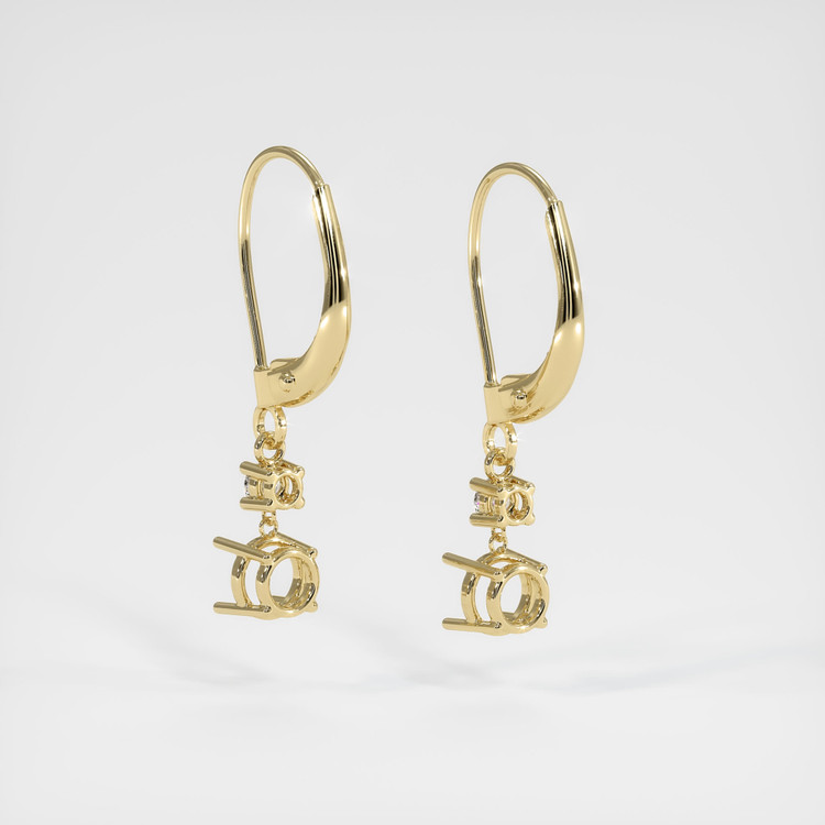 14K Yellow Gold Accent Stones Earring Setting