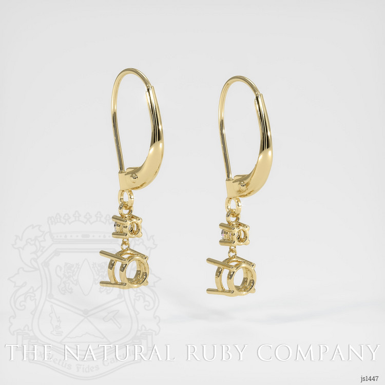 14K Yellow Gold Accent Stones Earring Setting