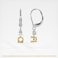 14K Yellow & White Accent Stones Earring Setting Image