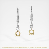 14K Yellow & White Accent Stones Earring Setting Image